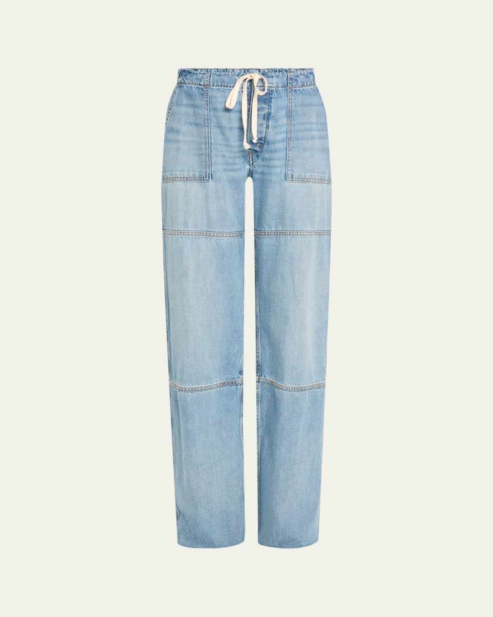 Denim Drawstring Beach Pants
